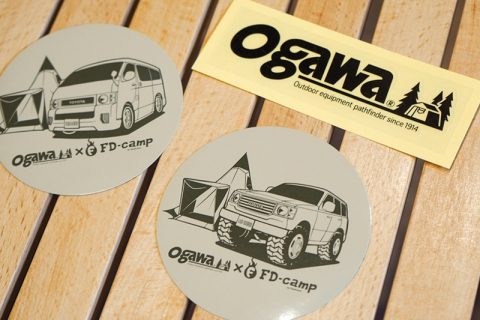 ogawa&FD-camp 丸目ハイエース、ランクル　塗り絵応募ステッカー
